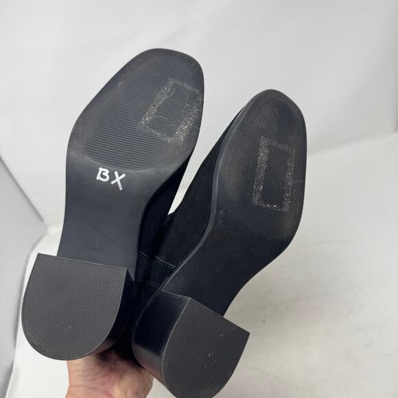 Steve Madden Black Suede Romney Mid Heel Boots Women’s 7.5 - Picture 6 of 11